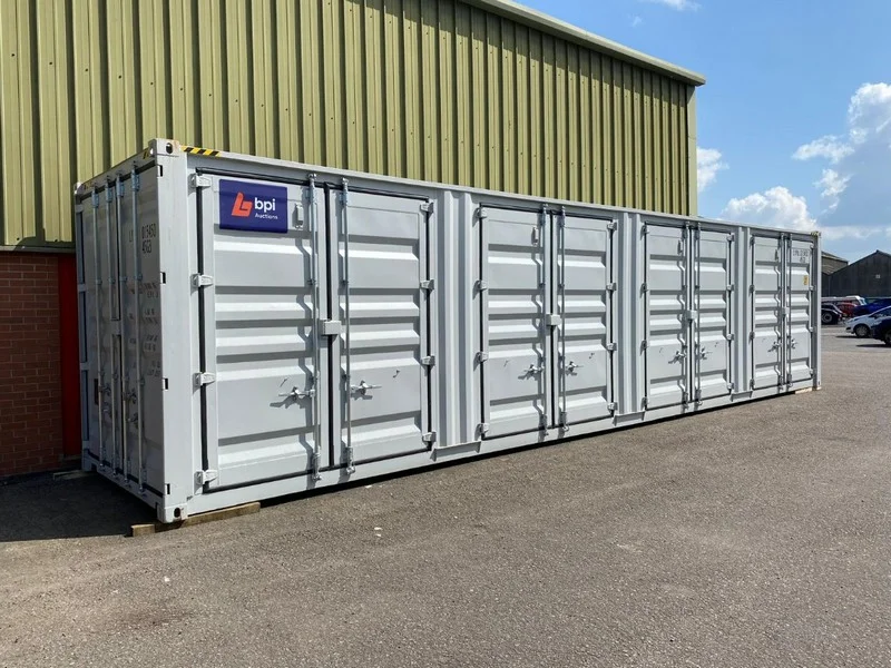 BPI Auctions - 40ft High Cube Multi Door Container, Unused 12ft, 9ft & 8ft Security Office Containers, Unused Portable Toilets & Unused Steel Workbenches at Auction - Auction Image 2