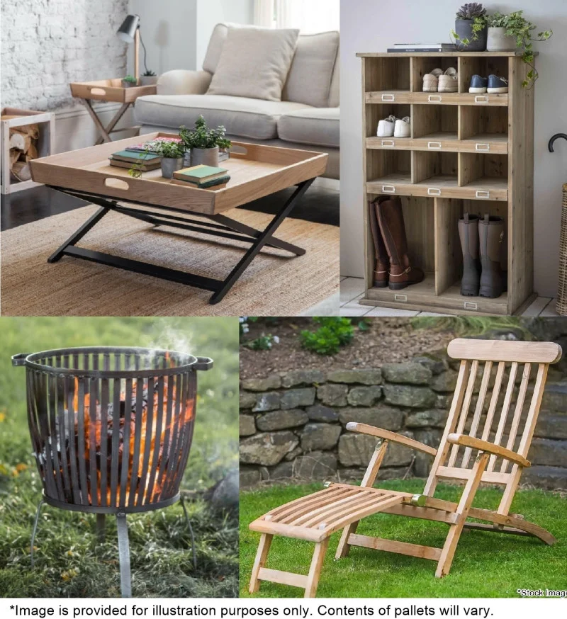 In2Corporate Ltd - Assorted Pallet Job Lots From a Premium Garden Furniture Retailer - Online Auction Featuring Bistro Sets, Benches, Coffee Tables, Storage Units & Shelving, Planters, Home Decor & More - Auction Image 1