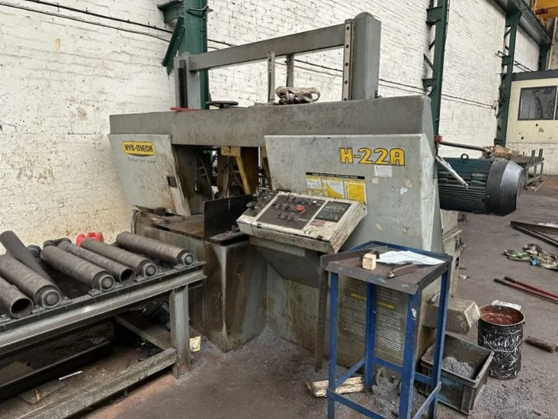 JPS Chartered Surveyors - HydMech H-22A Heavy-Duty Automatic Horizontal Band Saw w/ Roller Conveyor Auction - Auction Image 1