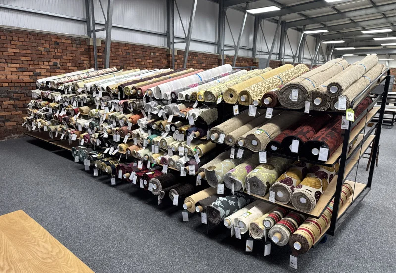 Pinder Asset Solutions Ltd - Retirement Auction of a Soft Furnishings Retailer, 1000s of Meters Fabric Stocks, Making Up Eq & Tables, Display Units, Handling, Accessories - Auction Image 2
