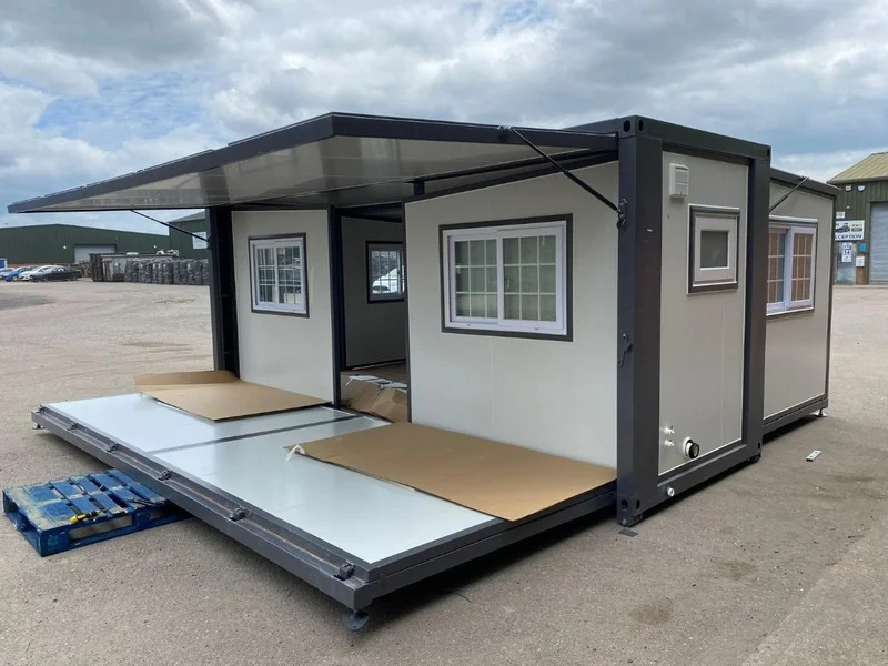 BPI Auctions - 40ft High Cube Multi Door Container, Unused 12ft, 9ft & 8ft Security Office Containers, Unused Portable Toilets & Unused Steel Workbenches at Auction - Auction Image 1