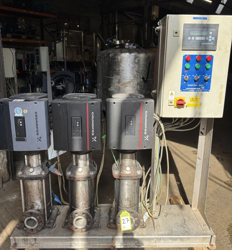 Pinder Asset Solutions Ltd - Stainless and Steel Mixing Vessels and Tanks, Brewery Equipment, Grundfos Multistage Pumps, Diaphragm and Vacuum Pumps, Powder Bins available at Auction - Auction Image 4