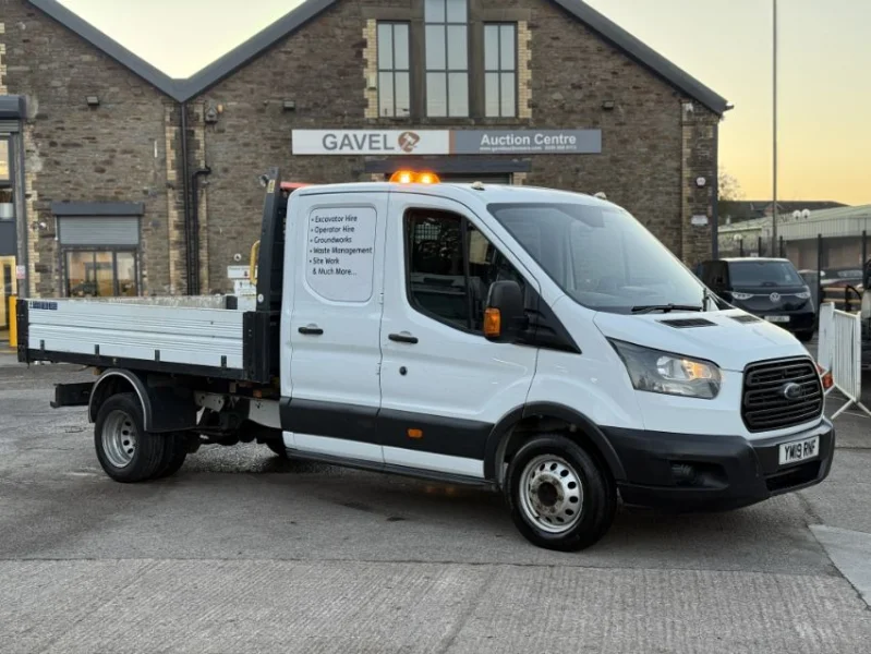 European Valuations - 2019 Ford Transit Crew Cab Tipper Auction - Auction Image 1
