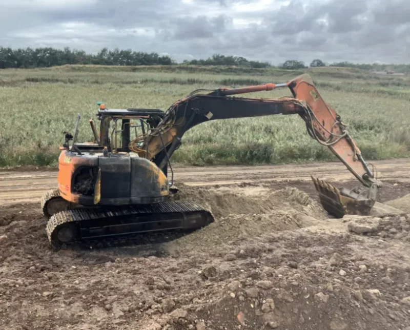 Gavel Auctioneers Ltd - Unreserved Online Auction - Fire Damaged 2015 Doosan DX140LCR-3 Excavator - Auction Image 1