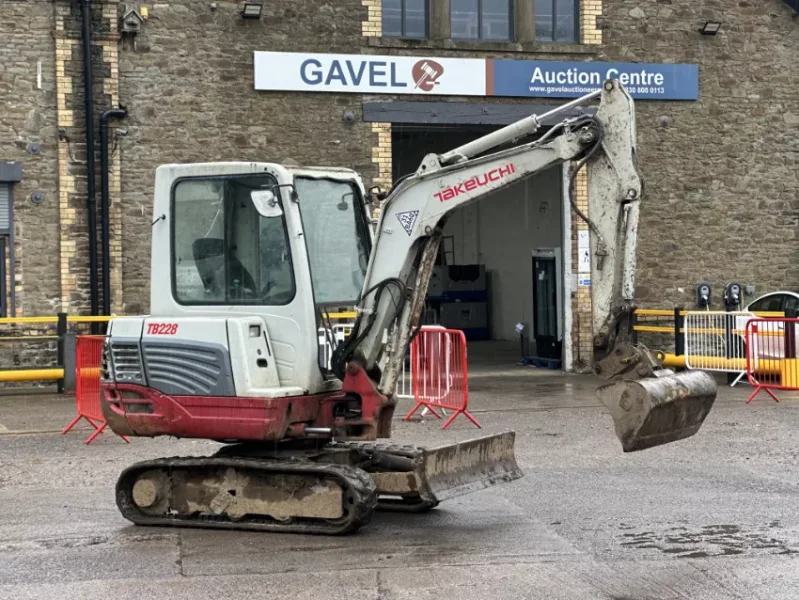 Gavel Auctioneers Ltd - Stolen / Recovered 2014 Takeuchi TB228 Excavator Auction - Auction Image 1