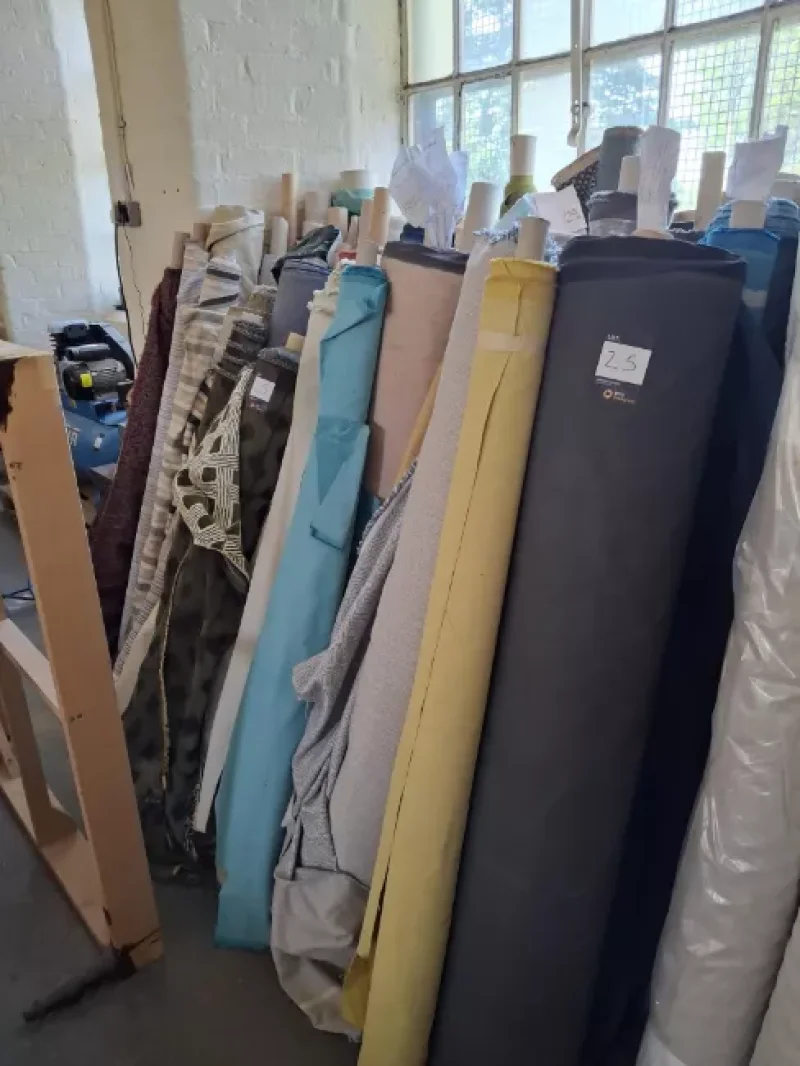 BTG Eddisons - Stockport - Industrial Sewing Machines, Large Quantity of Designer Fabric, Frames and Showroom Furniture at Auction - Auction Image 6