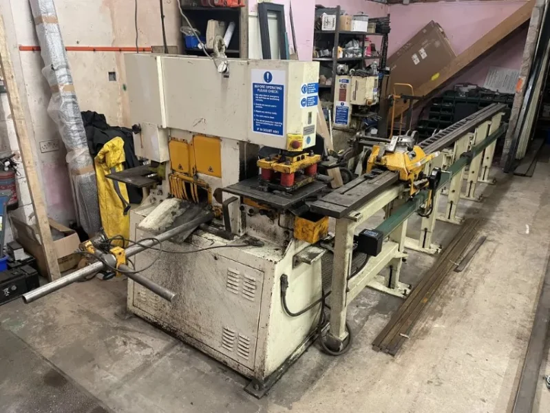 Gavel Auctioneers Ltd - Unreserved Online Auction - 2002 Geka Hydracrop 55 Ironworker with 4800mm Linear Rail Punch Feeder - Auction Image 1