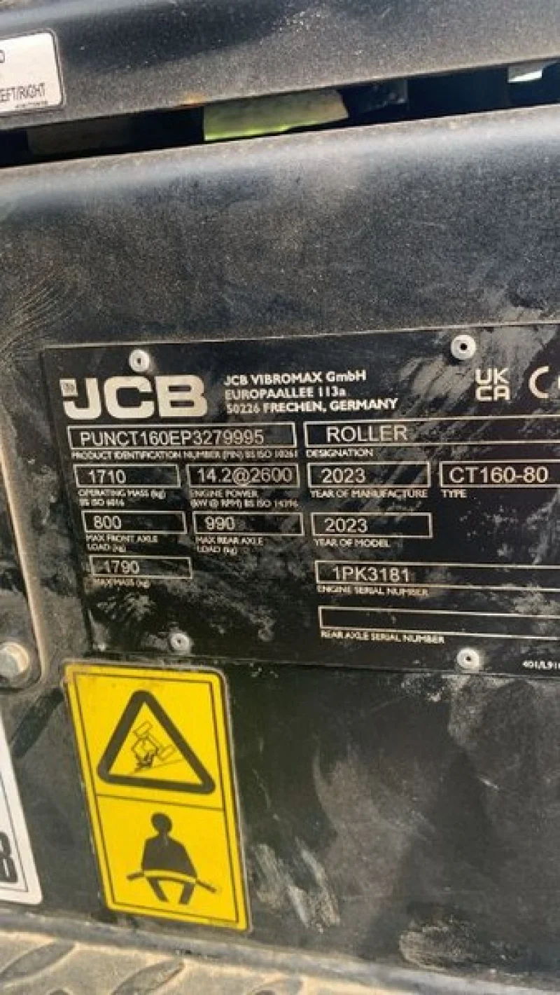 Gavel Auctioneers Ltd - Stolen / Recovered 2023 JCB CT160-80 Roller Auction - Auction Image 6
